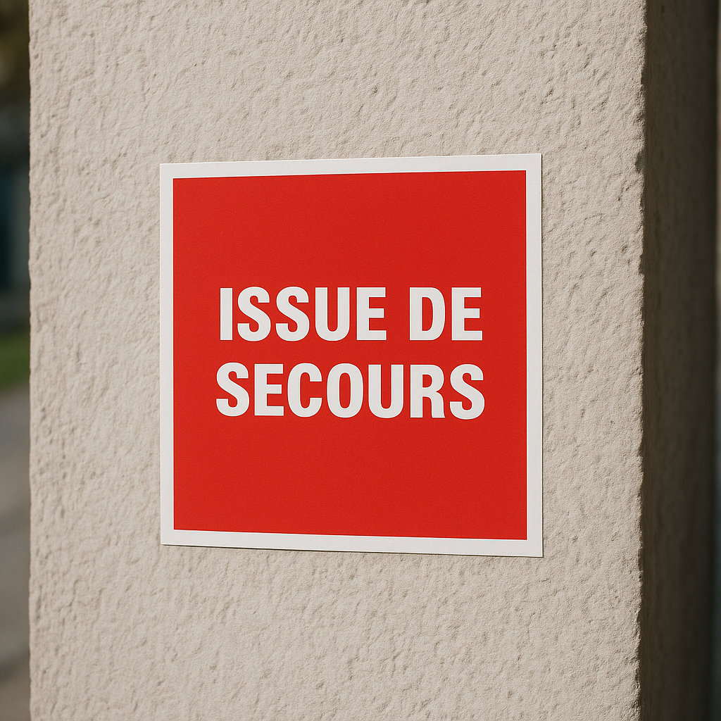 Sticker Issue de Secours - Signalétique Sécurité 20x20 cm
