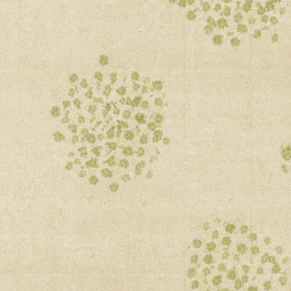 Papier Peint Cadre Floral Vert Aquarelle