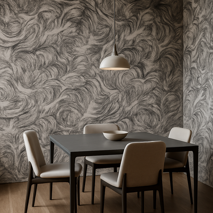Papier Peint Tropiques Noir et Blanc