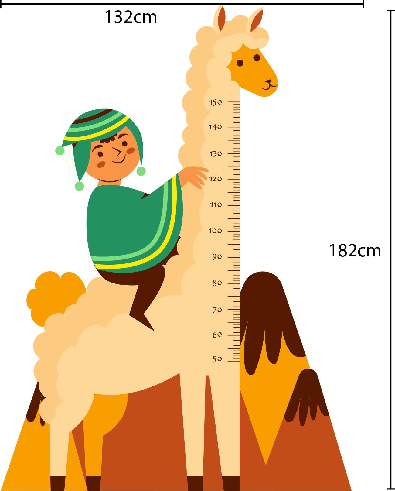 Mesureur Toise Animaux Autocollants Muraux Mural Stickers Chambre Enfants Bébé Garderie Salon Crèche