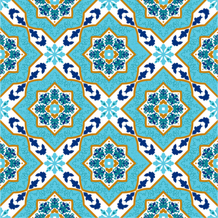 ADHÉSIF CARRELAGE CIMENT - DÉCORATION DE CARREAUX - MOSAÏQUE AZULEJO WHITE AND BLUE