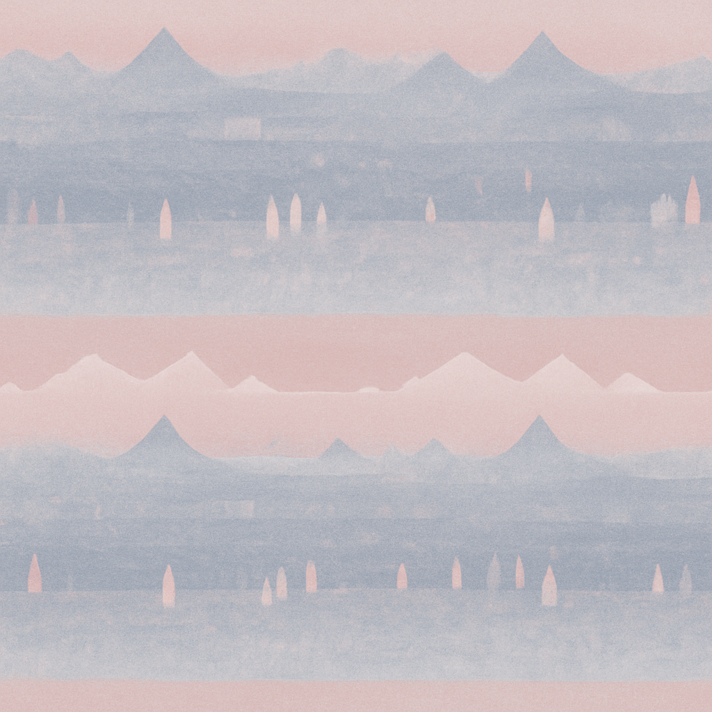 Papier peint Paysage d'hiver avec lac et forêt pastel