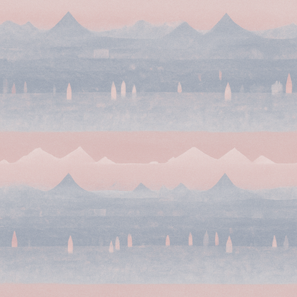 Papier peint Paysage d'hiver avec lac et forêt pastel