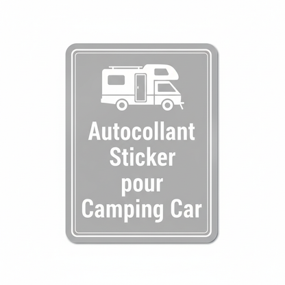 Sticker Camping Car Blanc - Accessoire Cockpit Femme