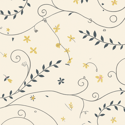 Papier Peint Collection Plantes et Fleurs Tons Neutres