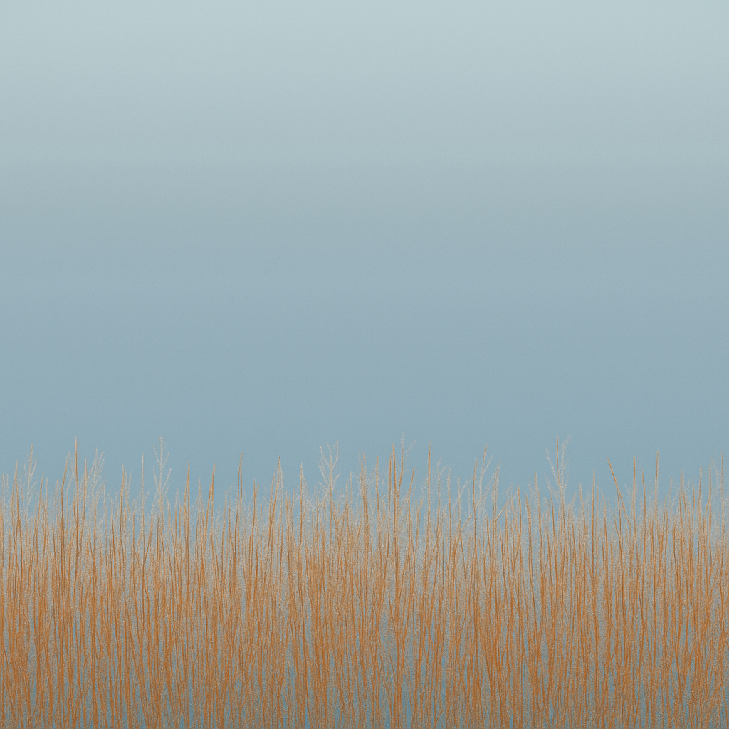 Papier Peint Paysage Lac Texture Herbes Hautes
