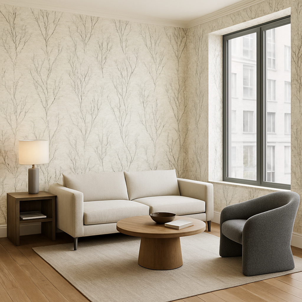 Papier Peint Épis d'Herbe Beige