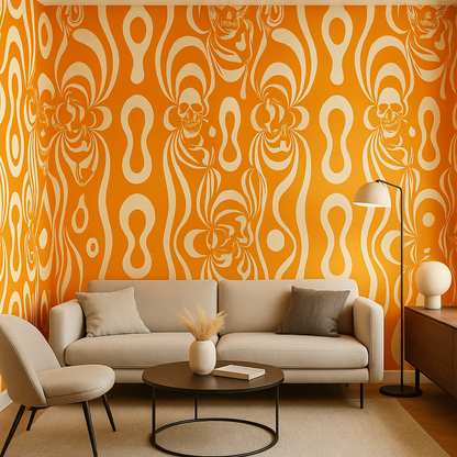 Motifs Rétro Seventies en Couleurs Chaudes