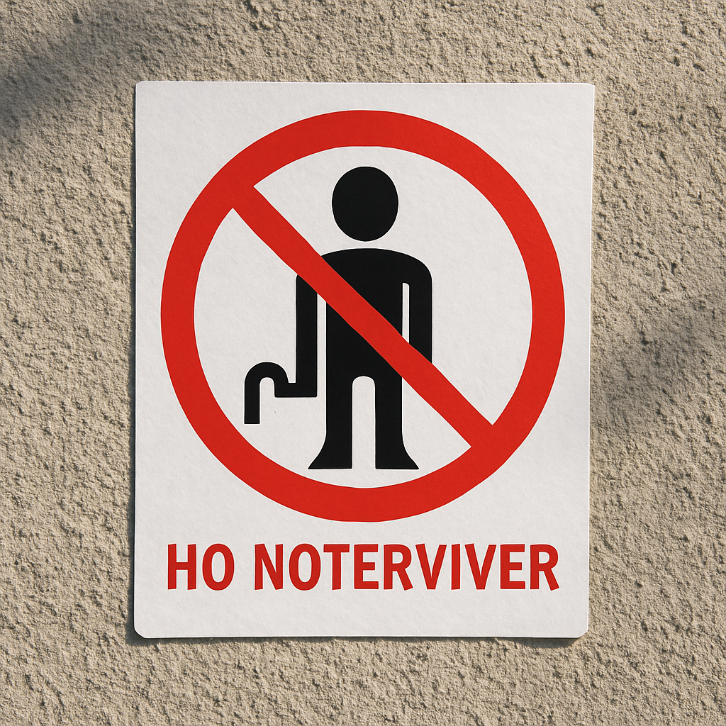 Sticker Interdit d'Uriner Ici 10x10 cm