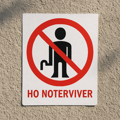 Sticker Interdit d'Uriner Ici 10x10 cm