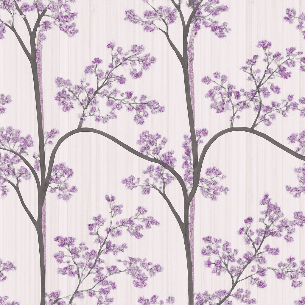Papier peint Arbres en Fleurs et Oiseaux