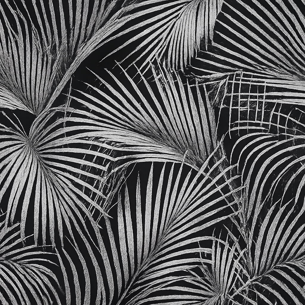 Papier peint Tropiques Noir et Blanc