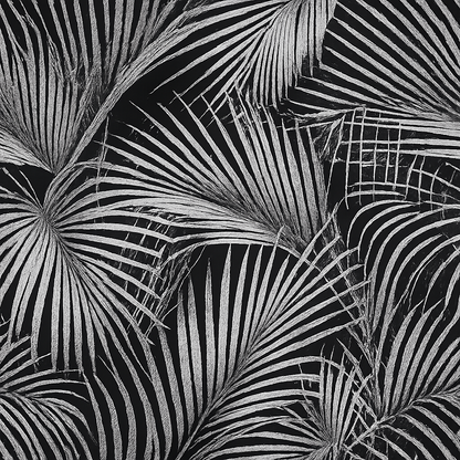 Papier peint Tropiques Noir et Blanc