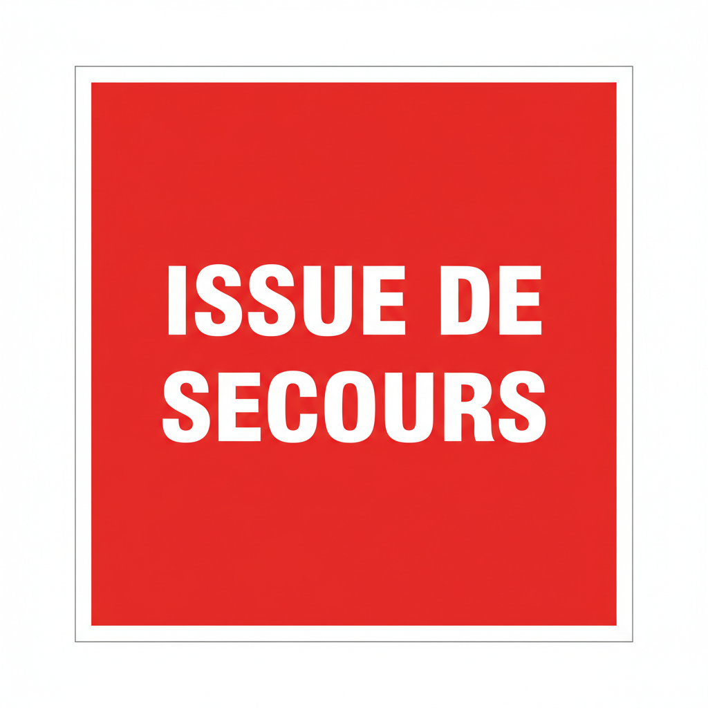 Sticker Issue de Secours - Signalétique Sécurité 20x20 cm