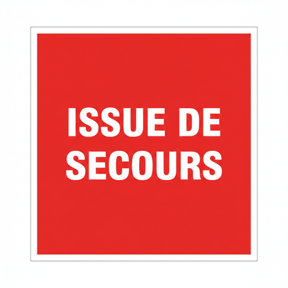 Sticker Issue de Secours - Signalétique Sécurité 20x20 cm