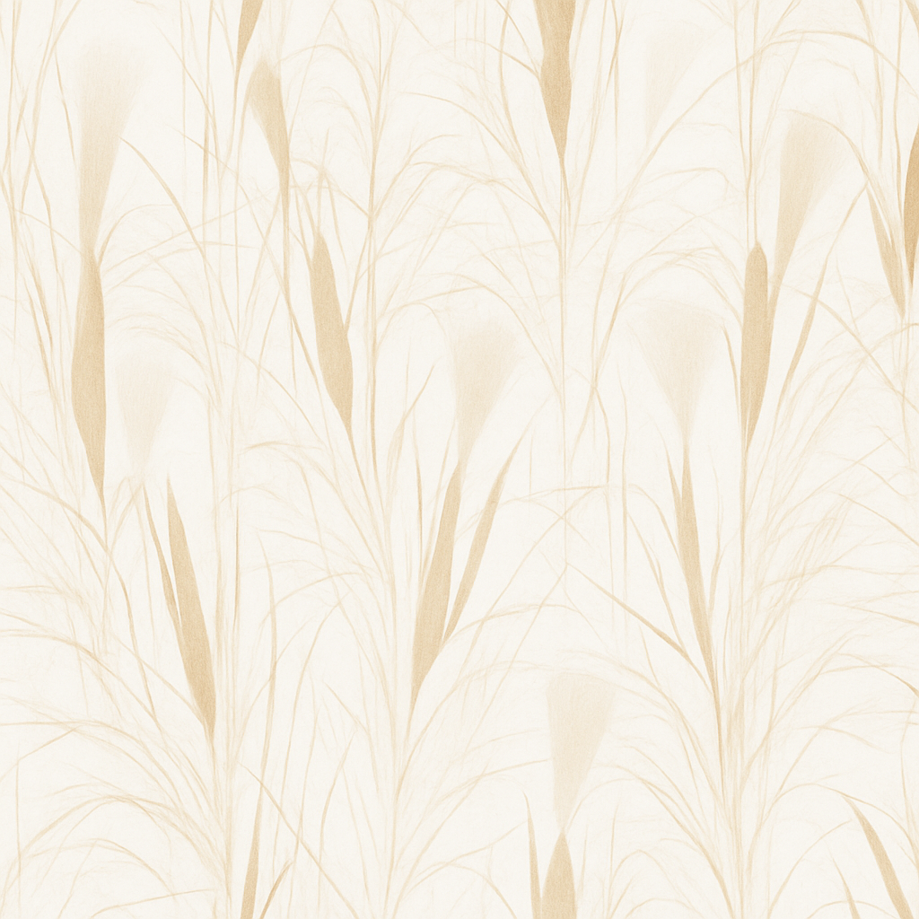 Papier peint Hautes tiges de blé et herbes blanches