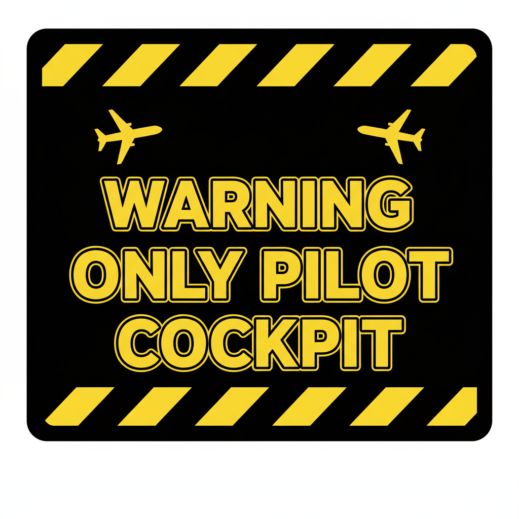 Sticker Voiture Aéroport - Warning Only Pilot Cockpit