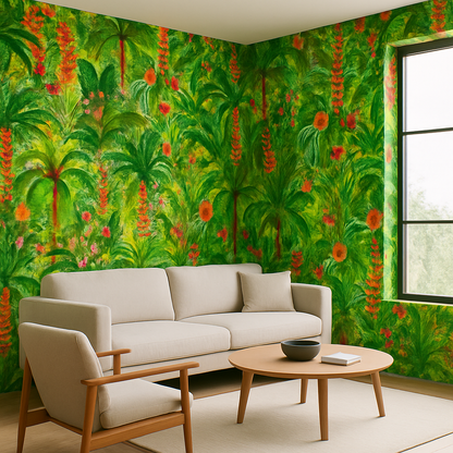 Papier Peint Jungle Tropicale Luxuriante