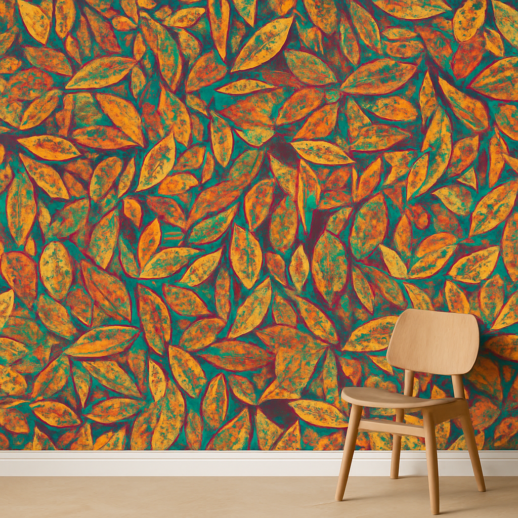 Papier peint Feuilles Colorées