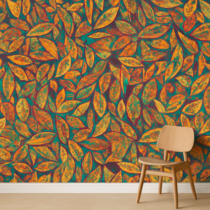 Papier peint Feuilles Colorées