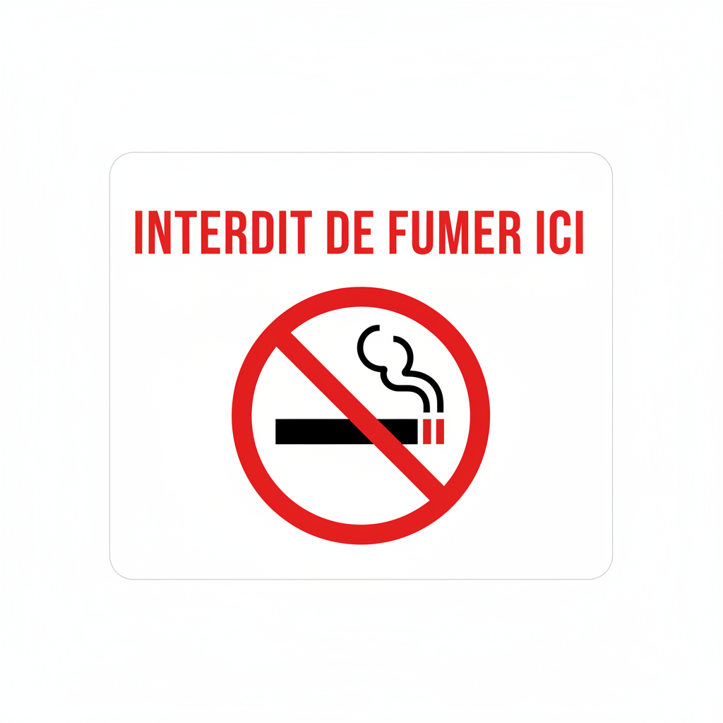 Sticker Panneau Interdit de Fumer - Signalétique Claire