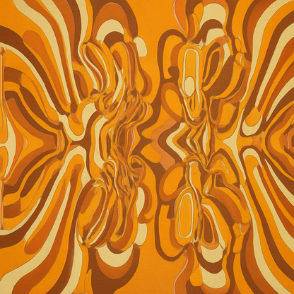Papier Peint Motifs Rétro Seventies aux Couleurs Chaudes