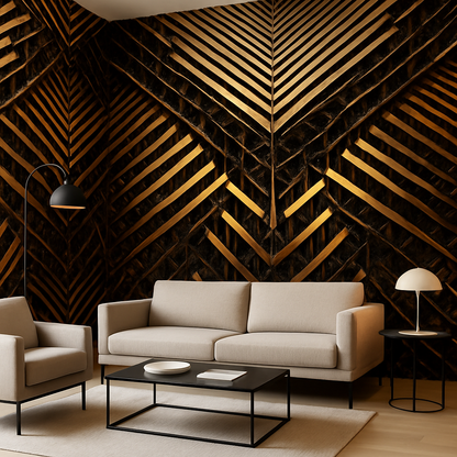 Motifs Géométriques Dorés Style Art Déco