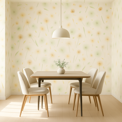 Papier Peint Pissenlits et Fleurs Sauvages Aquarelle