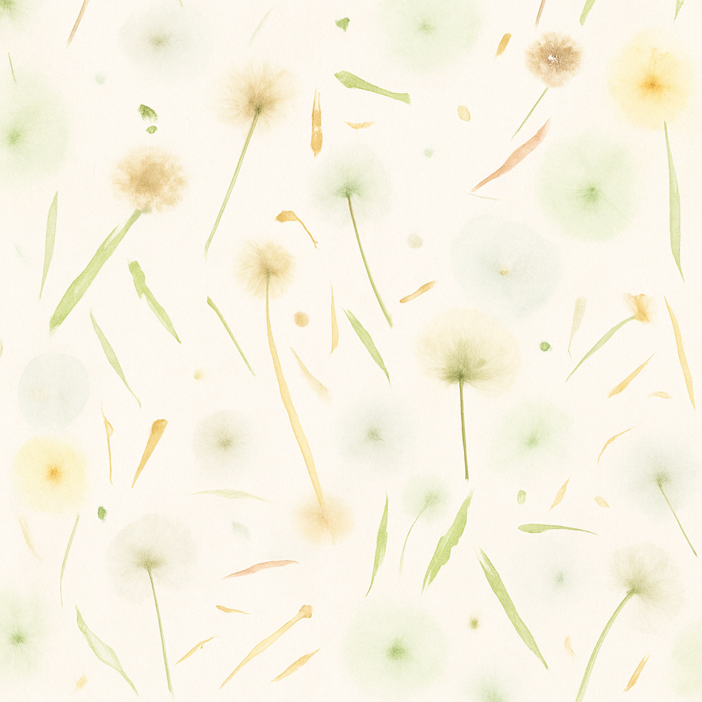 Papier Peint Pissenlits et Fleurs Sauvages Aquarelle