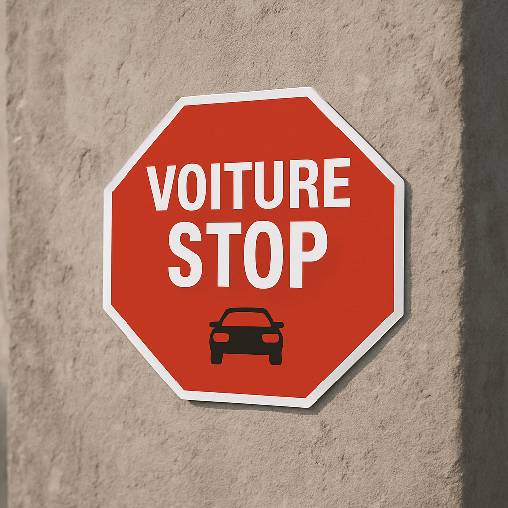Sticker Voiture Stop - Signal de Sécurité