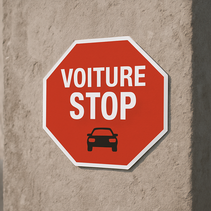 Sticker Voiture Stop - Signal de Sécurité