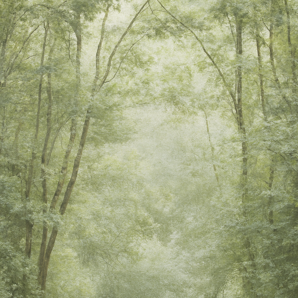 Papier peint Matin au fond de la forêt