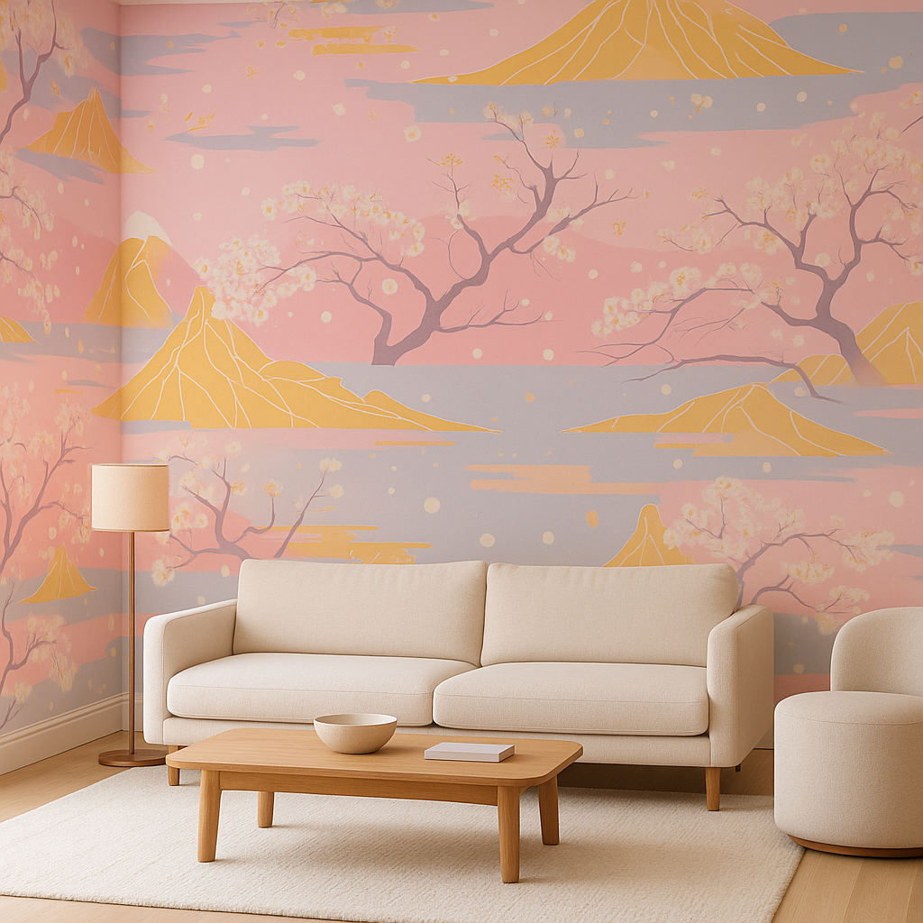 Papier Peint Paysage Japonais Élégant