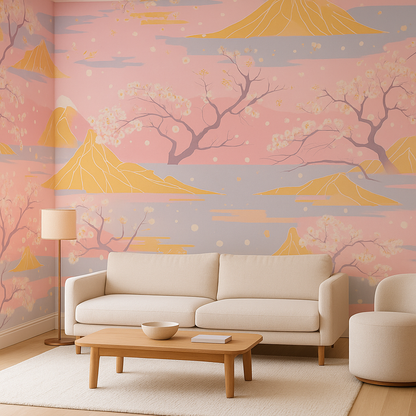 Papier Peint Paysage Japonais Élégant