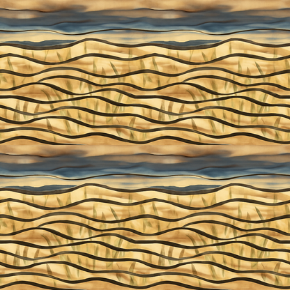 Papier peint Paysage Plage Sauvage style Peinture à l'huile