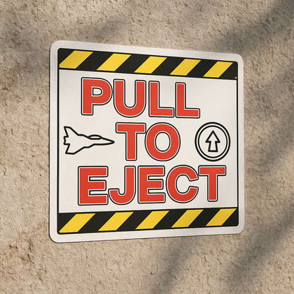 Sticker Voiture Aviation 20x20 cm - Pull to Eject
