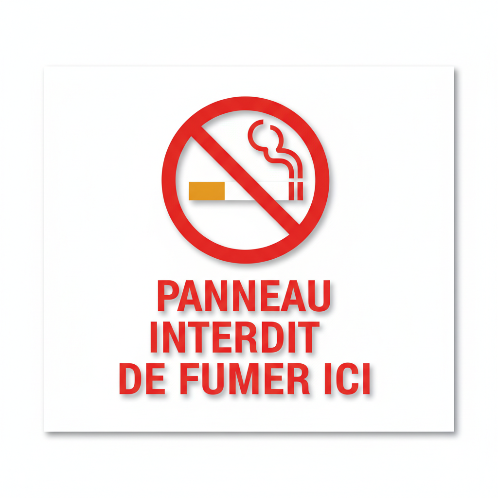 Sticker Panneau Interdit de Fumer Ici - Signalétique Clé