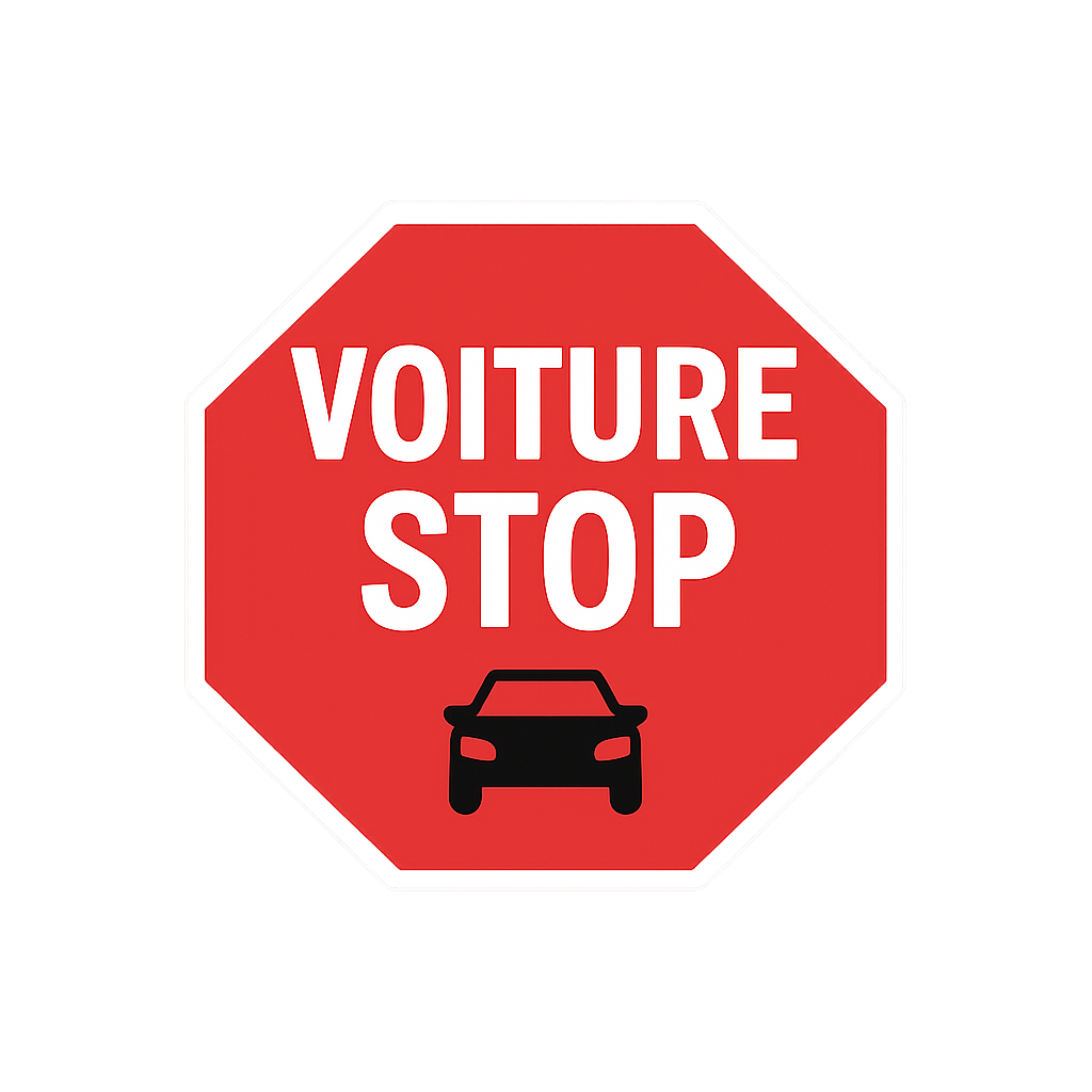 Sticker Voiture Stop - Signal de Sécurité