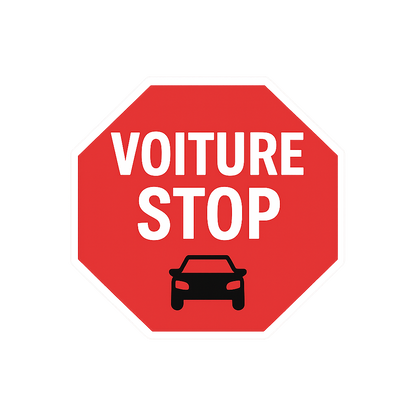 Sticker Voiture Stop - Signal de Sécurité