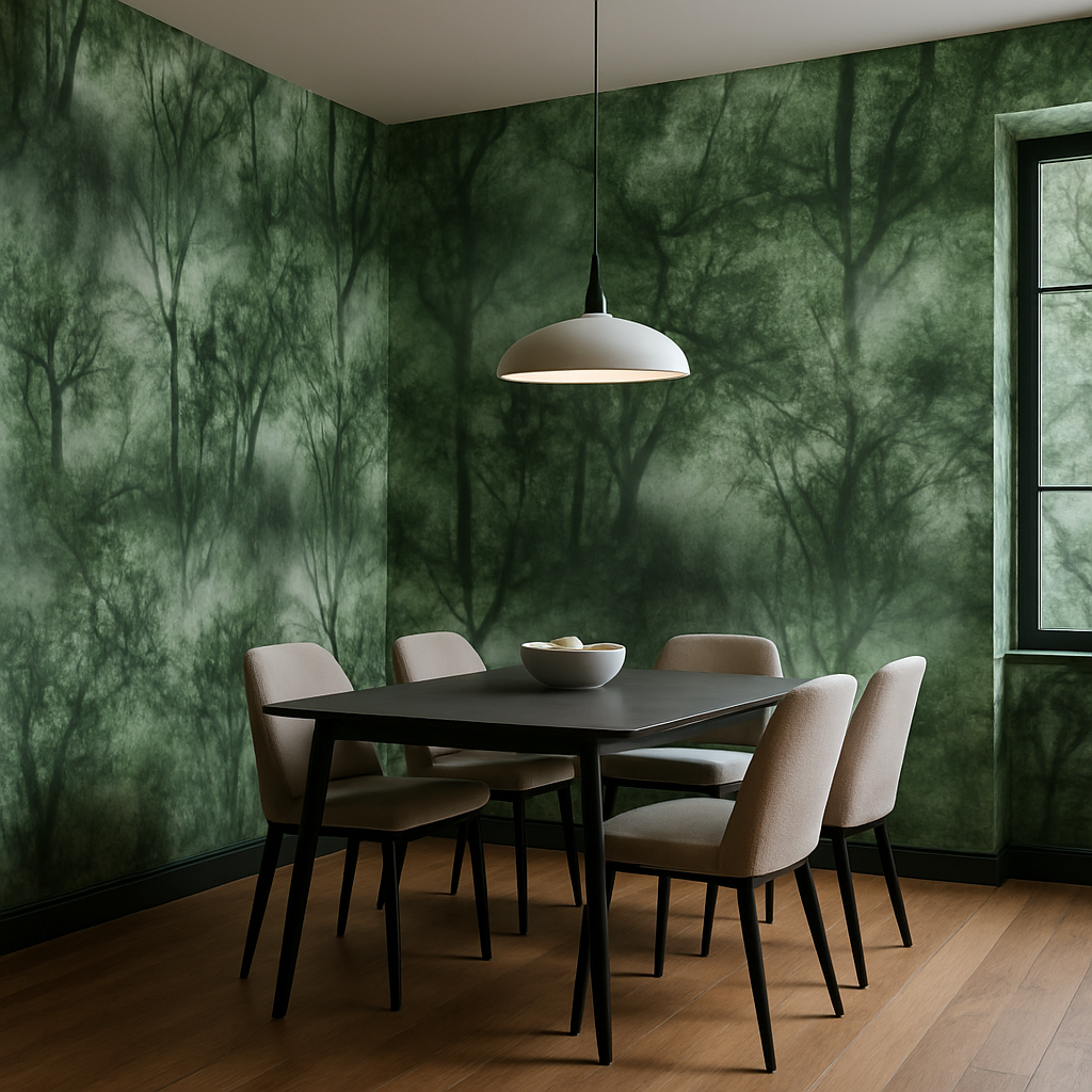 Papier Peint Forêt Brumeuse