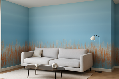 Papier Peint Paysage Lac Texture Herbes Hautes
