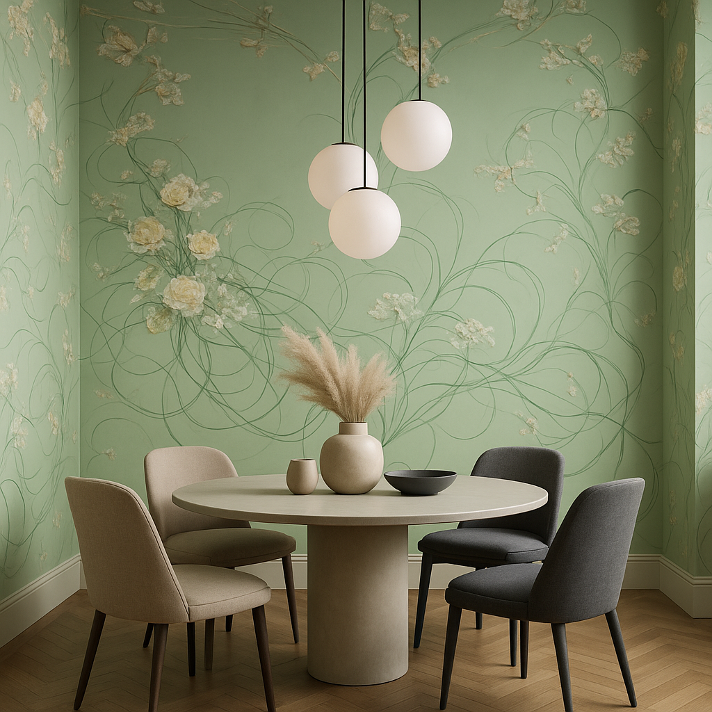 Papier peint fleurs en 3D