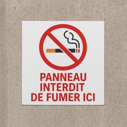Sticker Panneau Interdit de Fumer Ici - Signalétique Clé
