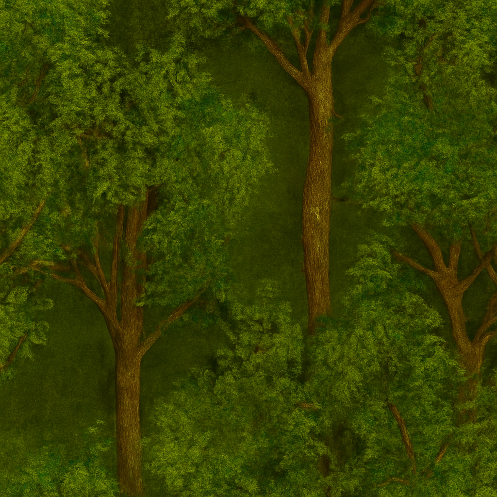 Papier Peint Imitation Forêt de Feuillus