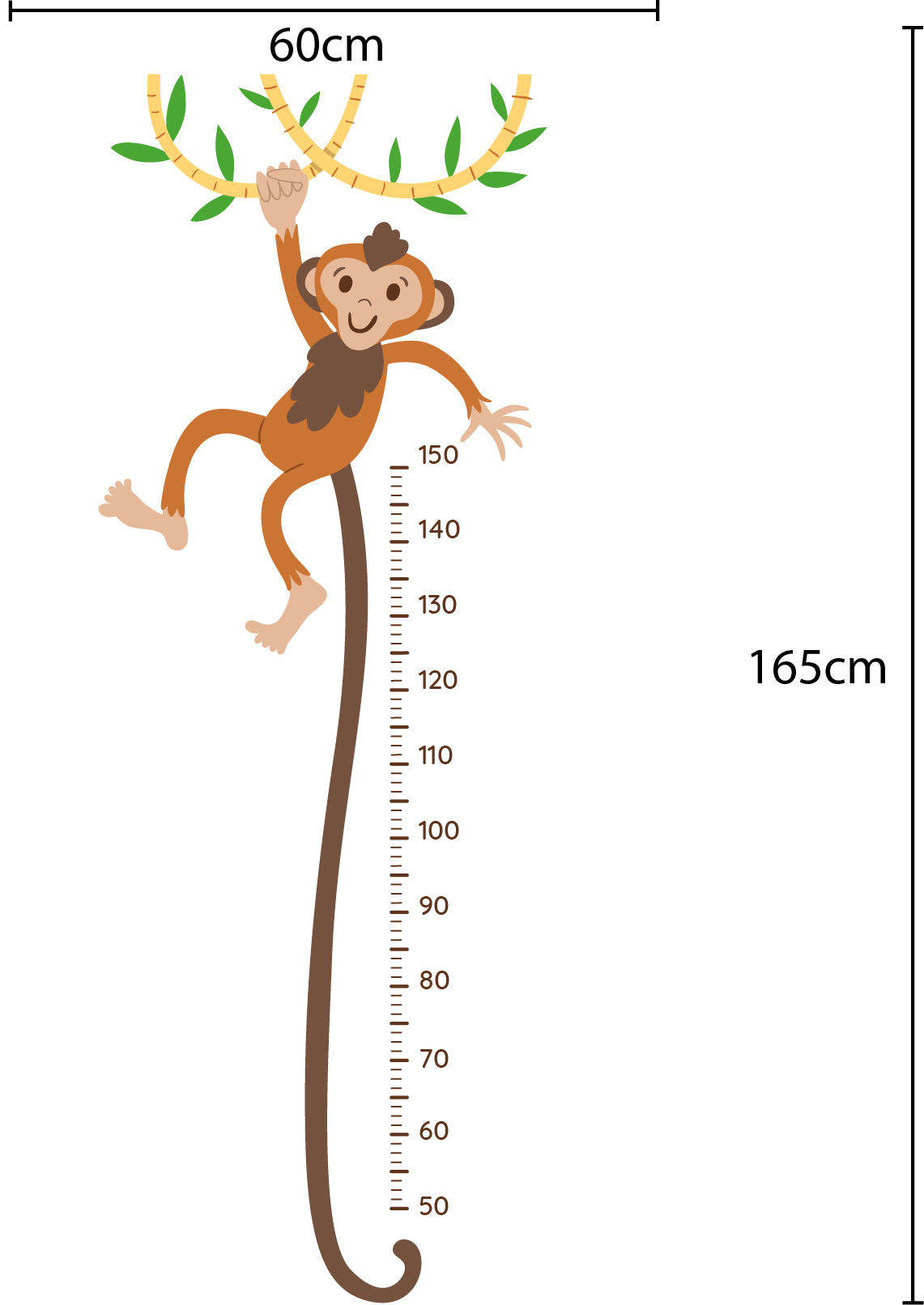 MESUREUR TOISE ANIMAUX AUTOCOLLANTS MURAUX MURAL STICKERS CHAMBRE ENFANTS BÉBÉ GARDERIE SALON CRÈCHE