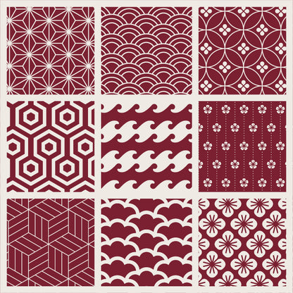 PLANCHE DE 9 ADHÉSIF CARRELAGE - DÉCORATION DE CARREAUX - CARREAU BORDEAUX