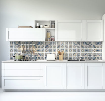 PLANCHE DE 9 ADHÉSIF CARRELAGE - DÉCORATION DE CARREAUX - MOSAÏQUE NUANCES DE BEIGE
