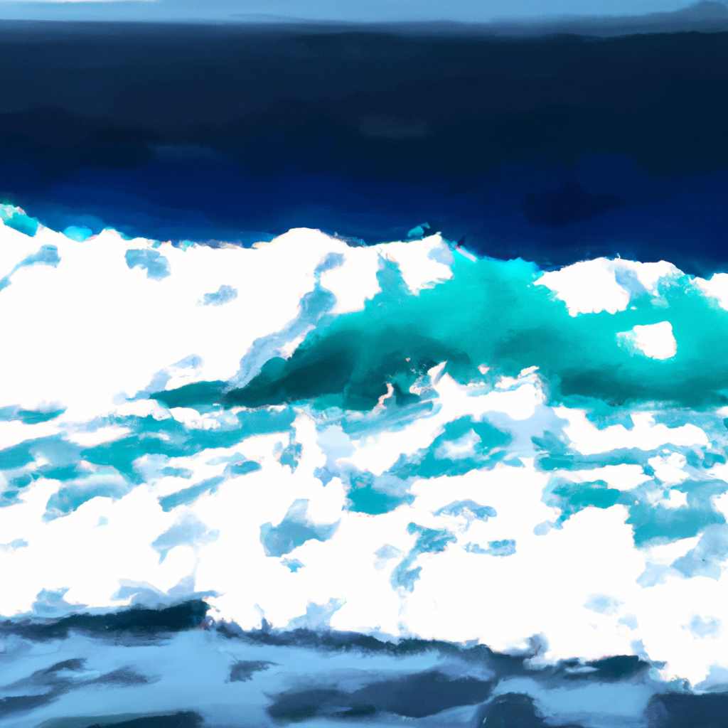 Motif Panoramique Vagues Déferlantes en Eau Turquoise