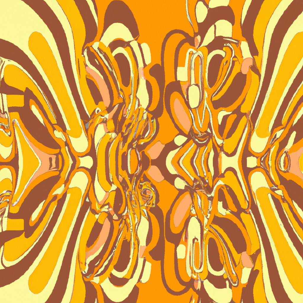 Papier Peint Motifs Rétro Seventies aux Couleurs Chaudes