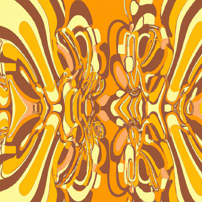 Papier Peint Motifs Rétro Seventies aux Couleurs Chaudes